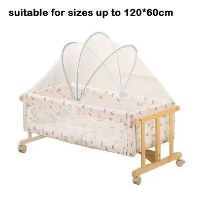 NOBLELUX Full-coverage Crib Mosquito Net Washable Mosquito Baby Cot Cover Foldable Stroller Safety Tent for Holidays Travel Summer