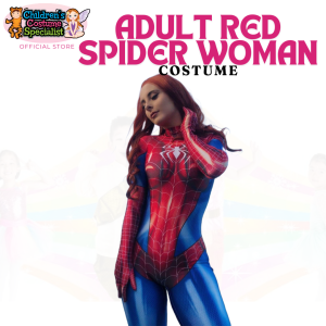 Adult Spider-Woman Black Or Red Costume Halloween Cosplay Set With Stretchy Breathable One-piece Performance Costume