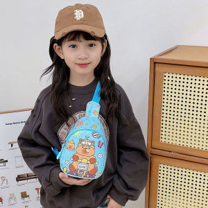 YAFEN Cartoon Capybara Backpack Crossbody Bag Cute Printed Chest Bag Fashion Storage Bag For Kids Portable Gift For Girls Boys