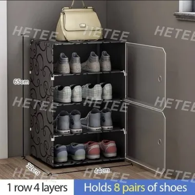 SALVO Stackable Shoe Rack Shoe Cabinet Shoe Storage Boxes FoldableDust-Proof Shoe Organizer For Living Room Bedroom