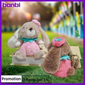 banbi 1ชิ้นพวงกุญแจตุ๊กตากระต่ายของเล่นคู่ขนาดเล็กจี้กระเป๋าเป้สะพายหลังตุ๊กตากระต่ายสตรอเบอร์รี่ของขวัญตกแต่งสำหรับเด็กผู้หญิง