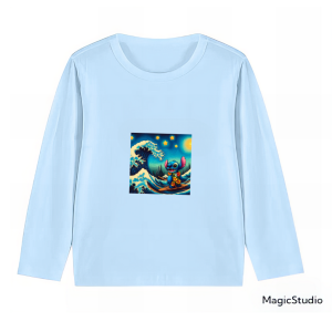 Baju Lengan Panjang Anak Perempuan - Remaja Usia Tanggung Motif Stitch Sea