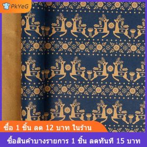 [COD] PkYeG กระดาษห่อคริสต์มาสม้วนกระดาษคราฟท์สีน้ำเงินเข้มกระดาษเกล็ดหิมะดอกไม้คริสต์มาสกวางเรนเดียร์ออกแบบสำหรับปีใหม่