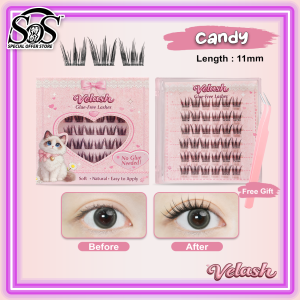 Velash Glue-Free Self-Adhesive False Eyelashes Reusable Natural Look Segmented Lashes for Beginners Eyelash Extensions