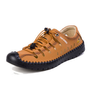 LucyShoes รองเท้าแตะผู้ชายทันสมัยฤดูร้อนใหม่รองเท้าแตะ PU กลวงกีฬาลำลองระบายอากาศรองเท้าแตะชายหาดขี้เกียจต่ำด้านบน