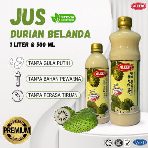 【Hot sales】ALEEM Jus Pati Durian Belanda Asli with Stevia. NO ADDED SUGAR and FLAVOUR. 500ml/1L Soursop Juice.