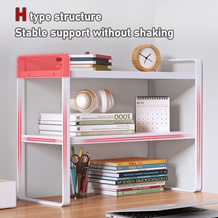 Desktop Bookshelf Stationery Desk Rack Student Dormitory Bookshelves ...
