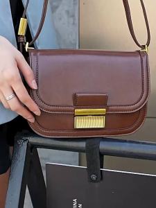 European and American spring/summer niche high-end commuter versatile vintage womens bag simple genuine leather casual tofu bag shoulder and crossbody bag