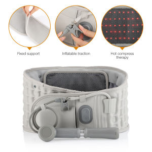 Electric Heating Vibrates Waist Massager Red Light Hot Compress Inflatable Lumbar Support Belt Air Decompression Back Brace Pain Relief USB Charging