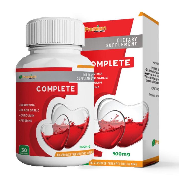 30-Capsule Complete Supplement, Infused with Serpentina, Black Garlic ...