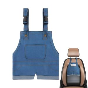 IIU 2 in 1 Design Jeans Shape Car Tissue Box Creative Adjustable Car Headrest Tissue Holder Perfect Interior Decoration Easy To Install Car Tissue Storage Bag Car Interior