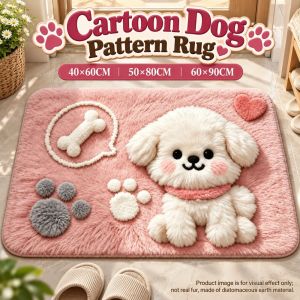 OKKFINE Cartoon Dog Pattern Doormat Diatomaceous Earth Absorbent Bedroom Floor Mat Cute Washable Bathroom Carpet Rug Home Decor