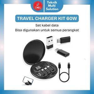 TMS - Travel Charger Kit 6in1 60W Kabel Data Multifungsi Bisa Untuk Semua Perangkat Hp Kotak Casan