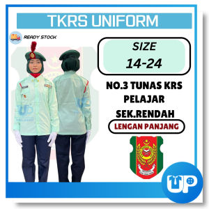 Kemeja TKRS No.3 Lengan Panjang Uniform Persatuan Kokurikulum Tunas Kadet Remaja Sekolah Original Baju dan Seluar
