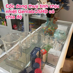 CỐC ĐONG THUỶ TINH CHỊU NHIỆT CÓ CHIA ĐỘ GENLAB/JSHD DÙNG ĐỂ ĐỰNG ĐONG RÓT  CHIẾT CHẤT LỎNG