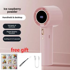 制冷显高速风扇 Portable Handheld Turbo Fan 100 Wind Speeds Adjustable Mini Personal Fan Battery Operated Electric Eyelash Fan