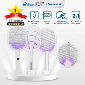 Vợt Muỗi kiêm Đèn Bắt Muỗi 2 trong 1 Weidasi WD955 - Pin Sạc Cao Cấp 1200 mAh - HÀNG CHÍNH HÃNG
