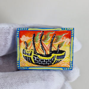 Kruba Krissana Sampao (一帆风顺) with premium painting gems and hand engraved Yants