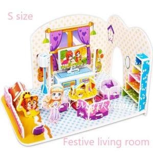 Educational 3D Puzzle - S size   Festive living room   Suitable for kids with age 3 and above toys education
