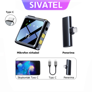 Wireless Lavalier Microphone untuk TikTok Live Streaming & Video Recording