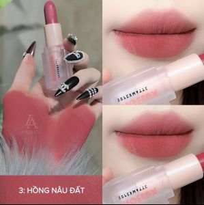 Son Thỏi ANGELUX Màu Lì Tươi Tắn Lâu Trôi Cả Ngày 3.6G <03_Hồng Nâu Đất>