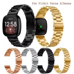 Metal Strap Watchband for Fitbit Versa3 Stainless Steel Wristband Replacement Strap for Fitbit Sense