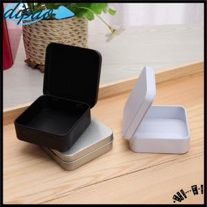 【dipao】 Mini Metal Tins Container Square Hinged Flip Storage Tin Box Small Kit Case
