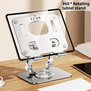 MIIQNUS Adjustable Foldable Tablet Stand Heat Dissipation 360° Rotation Tablet Foldable Holder Portable Anti Slip Tablet Phone Bracket Universal