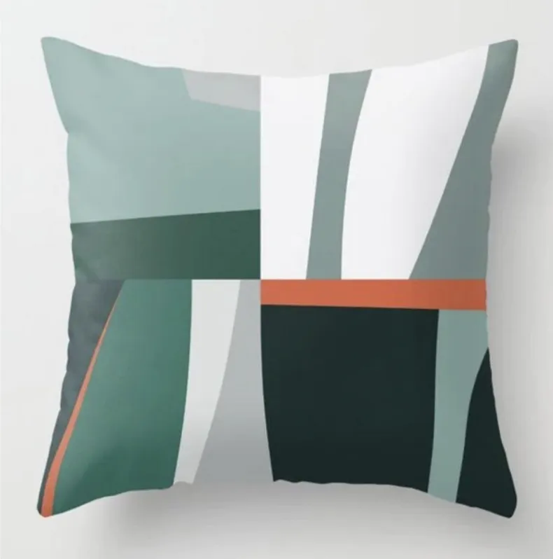 Pastel Geometric Aesthetic Design Home Cushion Cover Soft Square Throw  Pillow Case Fluffy Sofa Bed
