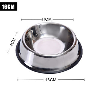 Mangkuk Stainless Kucing Mangkok STAINLESS KARET Wadah Tempat Makan Kucing Pet Feeder Pet Bowl