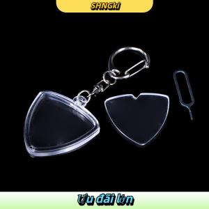 SHNGki Guitarist lưu trữ guitar chọn hộp bộ sưu tập rõ ràng chủ Keyring Túi hình trái tim chọn kích thước trường hợp phụ kiện âm nhạc