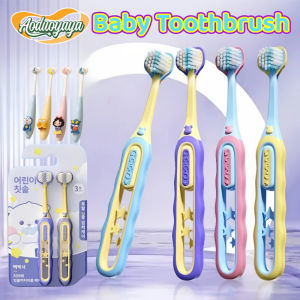AODUOYAYA Baby Toothbrush Three Sided Soft Bristles Non-slip Handle Teeth Health Care for Kids 3-12 Years Old