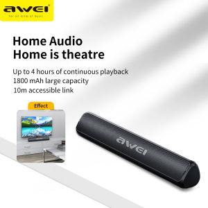 Awei Y333 TWS Bluetooth soundbar Speaker Portable Music HiFi surround stereo Music Super Bass Sound Waterproof Wireless Connect Speaker support BT 5.0 Micro SD card USB Bar spearker for Home TV Theater Party