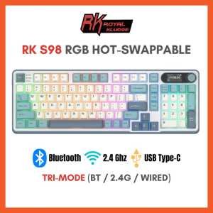 【SG】 Royal Kludge RK S98 Hot Swappable BT Wireless RGB Mechanical Gaming Keyboard - 98 keys (96%) - Top Mount Design