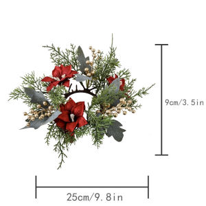 Chele แหวนเชิงเทียน พวงหรีดเทียนคริสต์มาส 25cm แฮนด์เมด ตกแต่งงานปาร์ตี้คริสต์มาส สร้างบรรยากาศเทศกาล