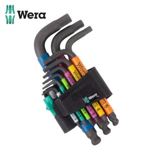 Wera 950/9 Hex-Plus Multicolor 2 L-Key Set (9pc) Metric - Non-Slip Allen Key for Bicycle & MTB Servicing - BlackLaser Corrosion Protection 05022639001