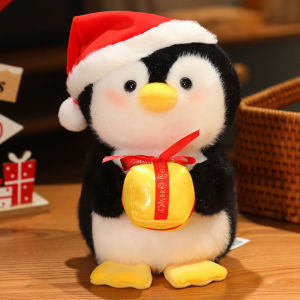 JOJO CASTLE Creative 2025 Christmas Series Doll Santa Claus Penguin Snowman Plush Toy with Sleigh Santa Bag 2 in 1 Plush Toys for Kids Girls Xmas Gift Decor Props 圣诞节礼物