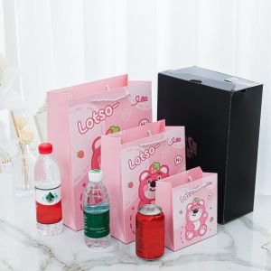 Túi Quà Tặng Túi Đựng Quà Màu Hồng Gấu Losto Gấu Dâu Dễ Thương Xinh Xắn
