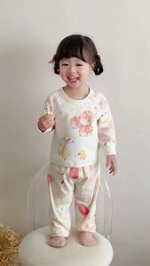 Infant pure cotton a Pajama-like autumn clothing set for children long-sleeved spring and autumn style two-piece home wear