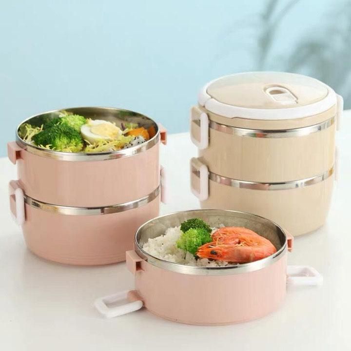 HỘP ĐỰNG CƠM (CÀ MEN) 2 TẦNG INOX BẰNG LÚA MẠCH - CÓ QUAI XÁCH DỄ CẦM ...