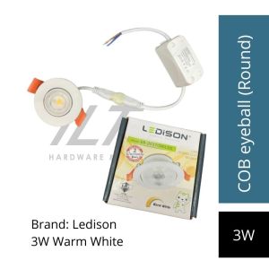 Ledison 2037 3W COB Eyeball (Warm White) ROUND - SIRIM (Cabinet light)