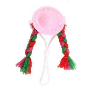 Nón trẻ em hình thú thu nhỏ với bím tóc dài cho vẹt lợn guinea Vẹt Phụ kiện tiệc ảnh thiết kế len mềm