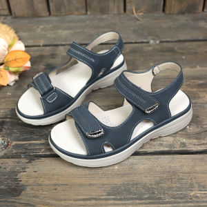[Free Shipping] New Summer Womens Shoes Large Size Thick-Soled Casual Sandals One-Strap Velcro Sandals Womens Shoes.