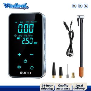 Portable Electric Tire Inflator 1800mAh for Car and Motorcycle Tires with Multiple Nozzles and Digital Display
