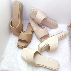 JOPHIEL Anna Korean Inspired Quilted Foam Leather Strap 1.5 inch Light Weight Flatform Sandals for Women HIGH QUALITY