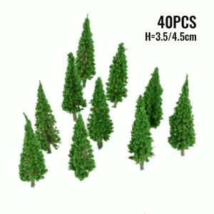 LDIES Decoration Building La High Quality Plastic Model Trees for Train Railroad Diorama Wargame Park Landscape Set of 40 7P5H4