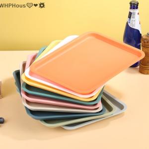 WP💓💛💖 Rectangular Pallet Nordic Plastic Food Serving Tray Multiple Colors Storage Tray Household Kitchen Fruit Dessert Tray