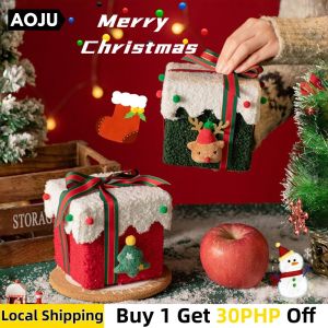 AOJU Set Of 3 Christmas Boxes With Ribbon And Lids For Holiday Presentation Merry Christmas Christmas Gift The Box For Holding Apples  Candies
