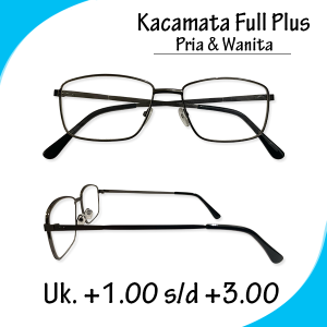 Kacamata Lensa Plus Frame Besi Pria dan Wanita Kacamata Full Plus Ukuran Lensa +1.00 sampai +3.00