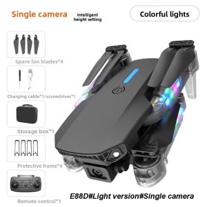 SQMETR Single/Dual Mini Drone Lighting Version E88D E99D HD Altitude Hold Foldable Quadcopter High Quality 4K HD Camera Kids Adults Gift Toy